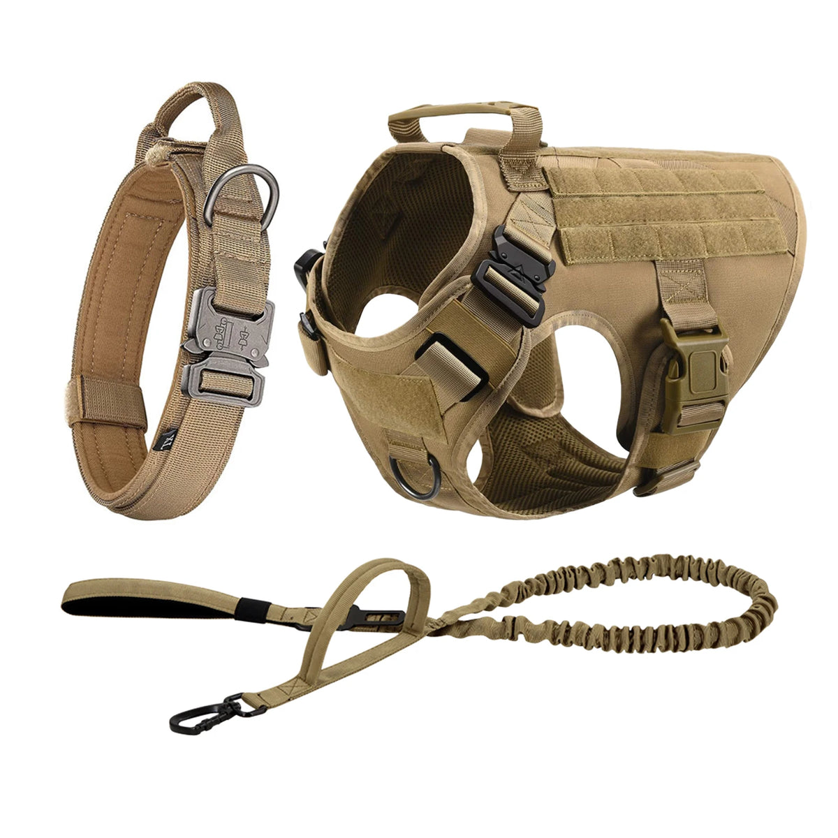 Tactical Nylon Dog Harness Padded Vest With Quick Release Buckle