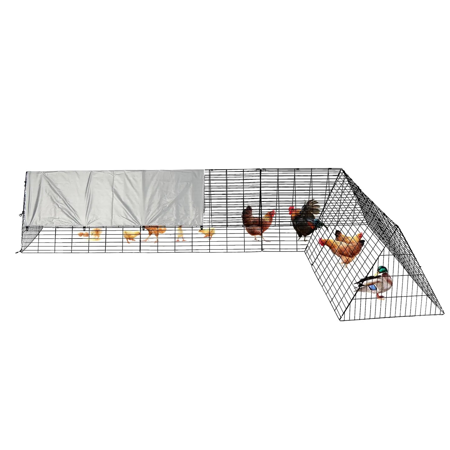 Heavy-Duty Chicken Run With Waterproof Cover Multi-Shape Chicken Tunnel For Yard Small Metal Chicken Cage For Ducks Rabbits