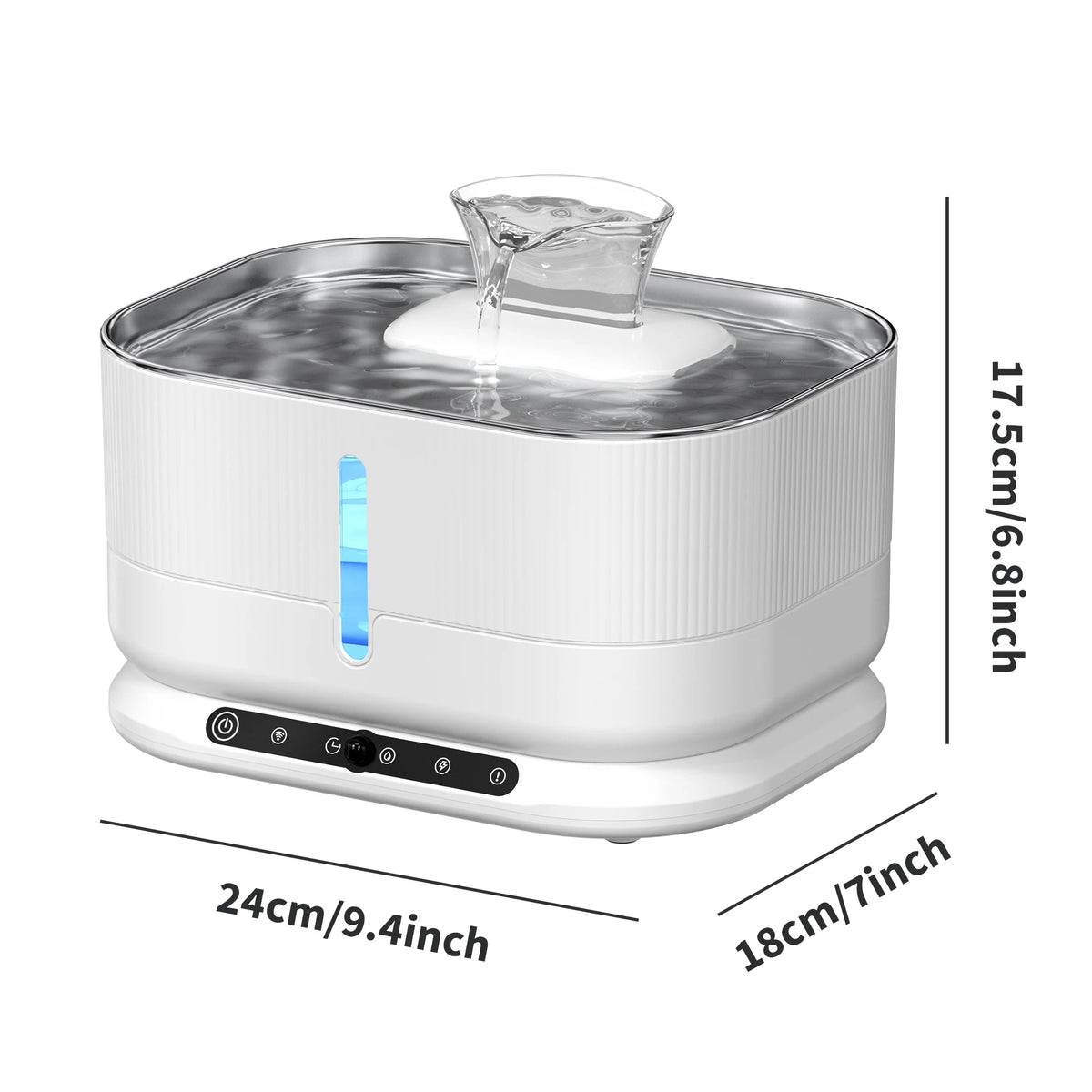 Cordless Cat Water Fountain 3.5L 8000mAh Rechargeable Wireless Pet Water Dispenser Separate Water & Electricity Safe Automatic Circulating Drinking Fountain for Cats Small Dogs