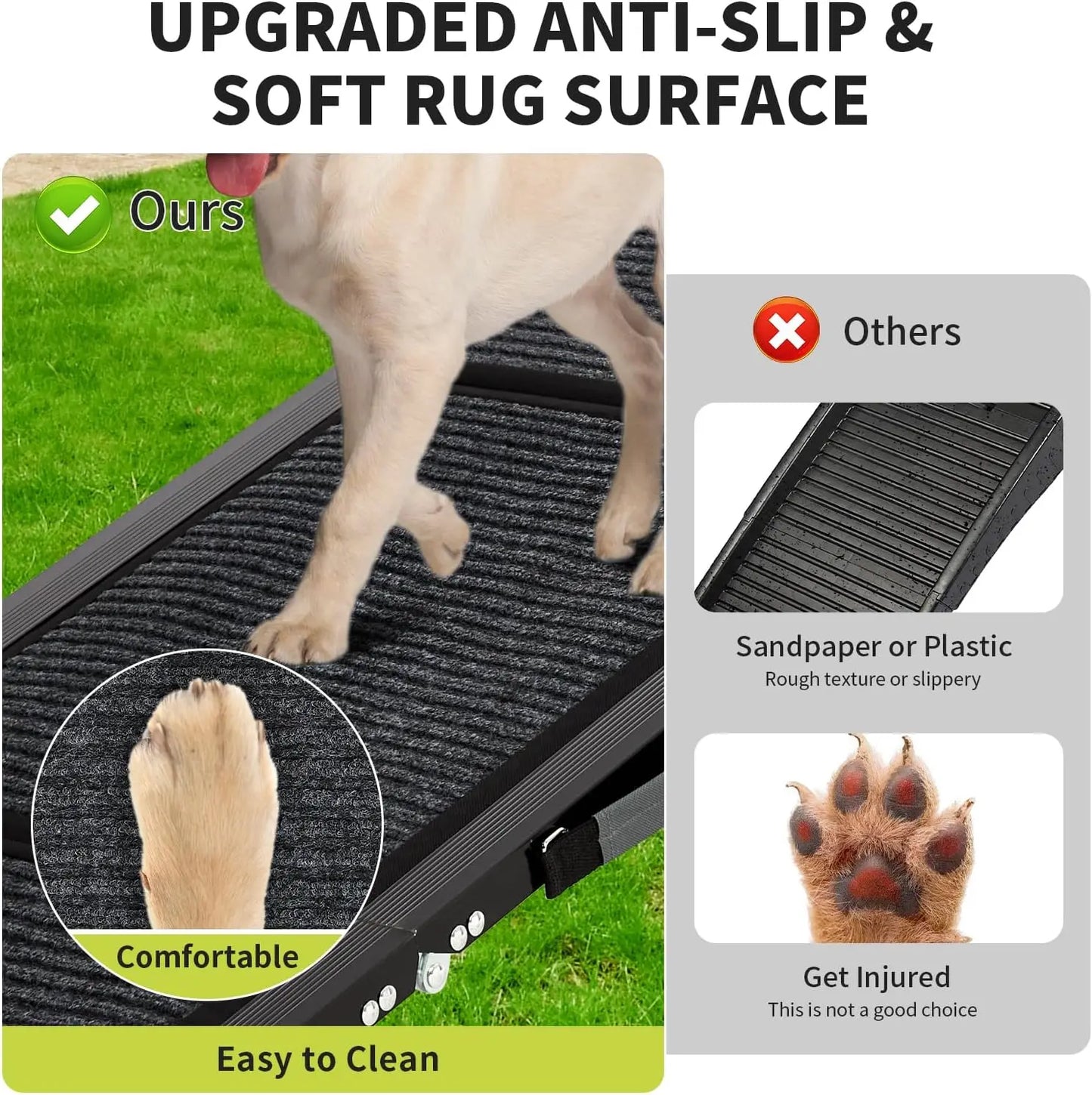 TWISTER.CK Dog Ramp for SUVs Quad-Fold Non-Slip Portable Ramp