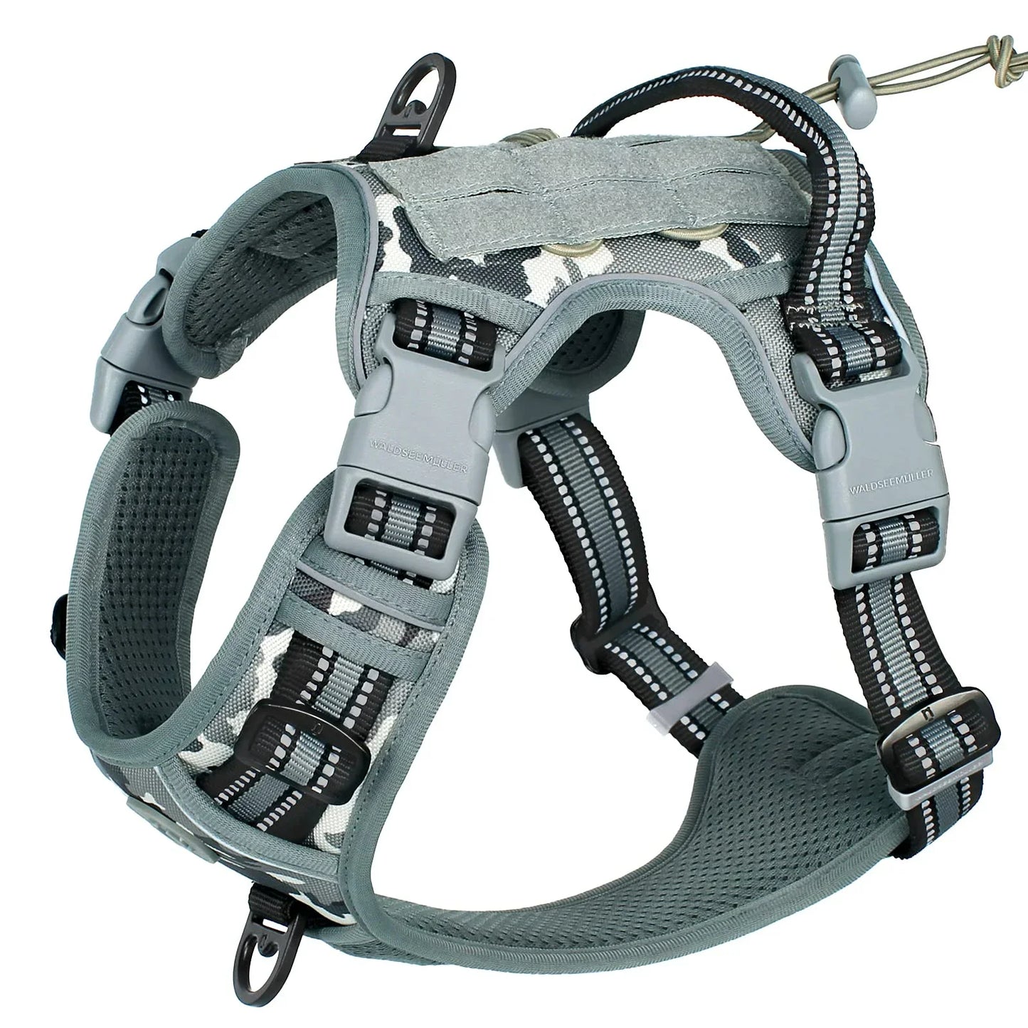 Tactical No Pull Dog Harness With Adjustable Breathable MOLLE Vest