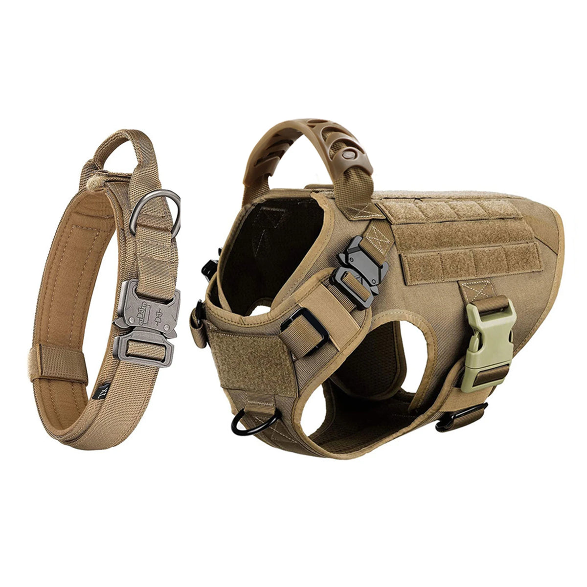 Padded Adjustable Nylon Dog Harness And Collar Combo
