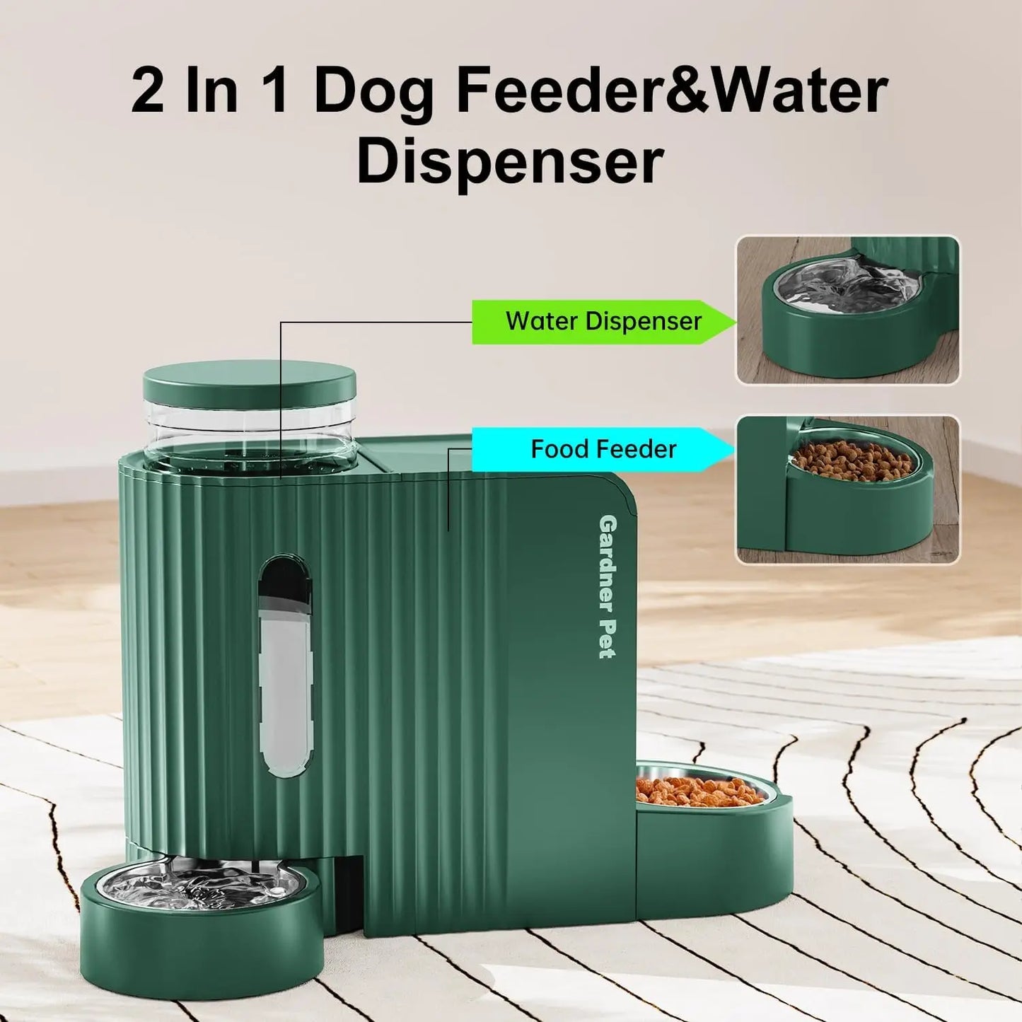 Automatic Gravity Pet Feeder and Water Dispenser BPA Free Bowl