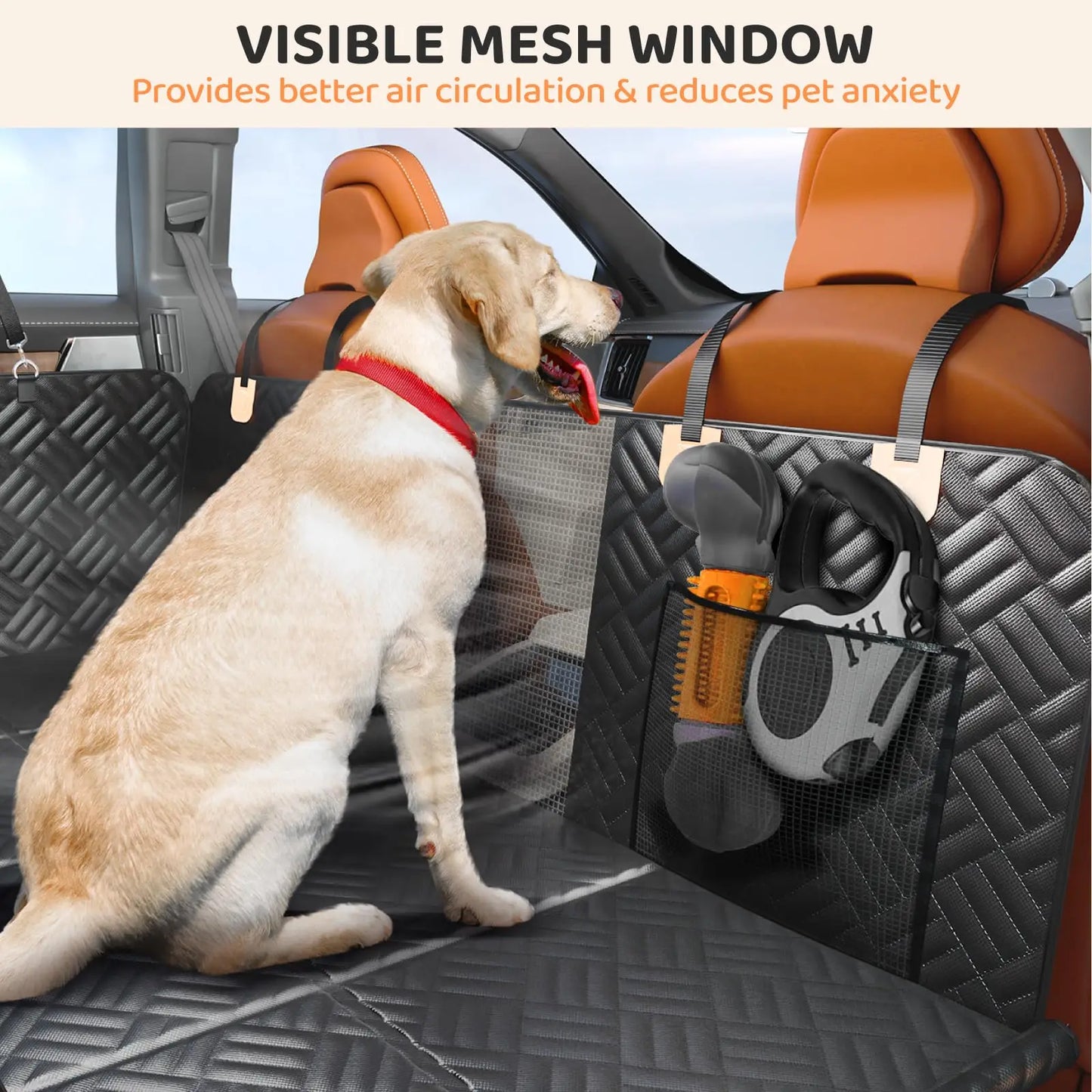 Rear Seat Dog Hammock Cover With Hard Bottom Extender 400lb