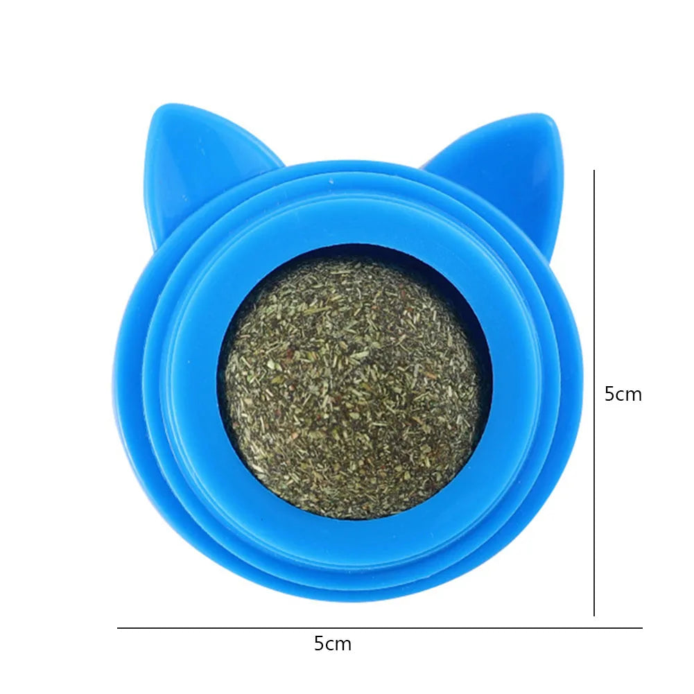 Shunmaii Rotatable Cat Cleaning Toy Catnip Wall Balls for Cats