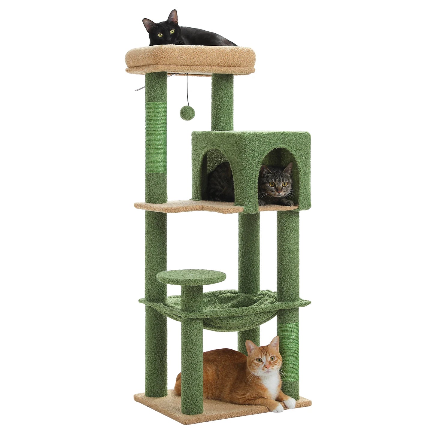 PEQULTI 5 Level Cat Tree Tower With Top Perch And Hammock