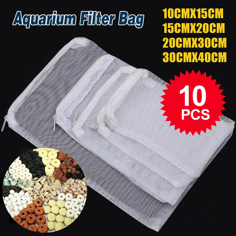 Aquarium Filter Net Bags With Zipper Reusable Fine Media Bags For Saltwater