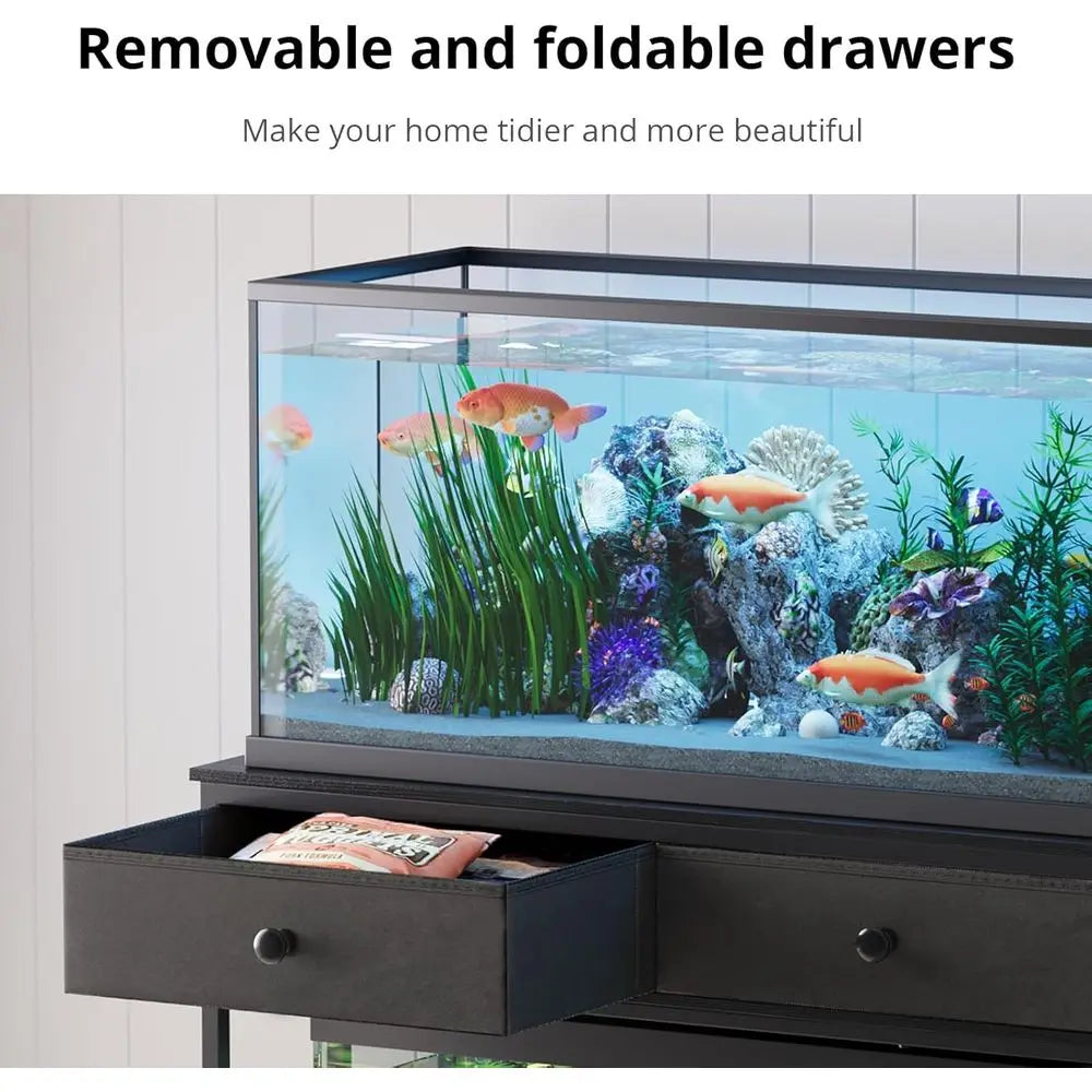Metal Aquarium Stand With Cabinet Storage For Reptile Terrarium