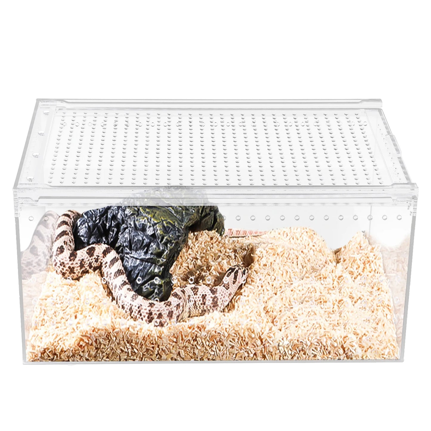 Bymaocar Acrylic Reptile Terrarium Stackable with Magnetic Lock Ventilation