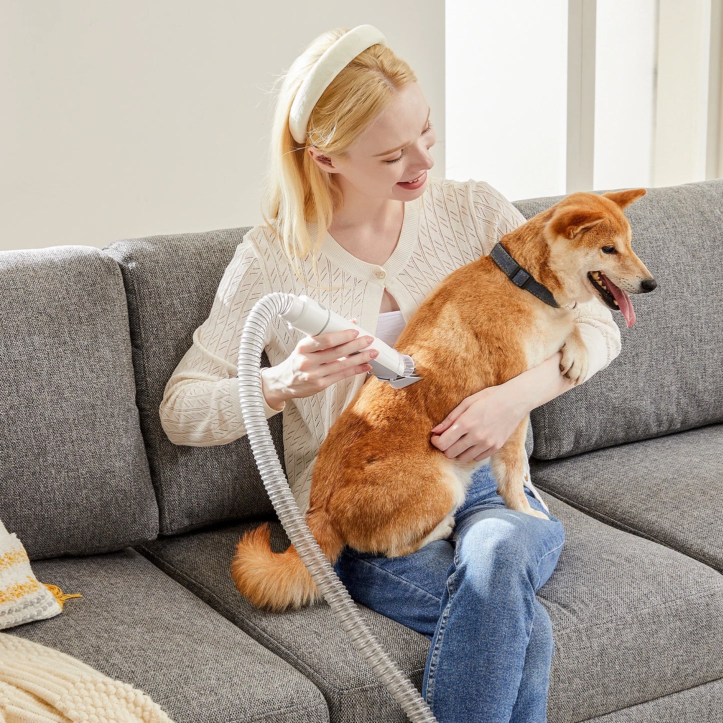 Cordless Low Noise Pet Grooming Vacuum Kit With Suction Modes
