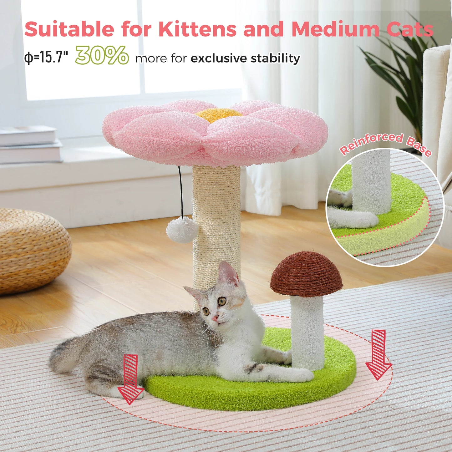 PAWZ Road Cat Scratching Post With Removable Flower Bed