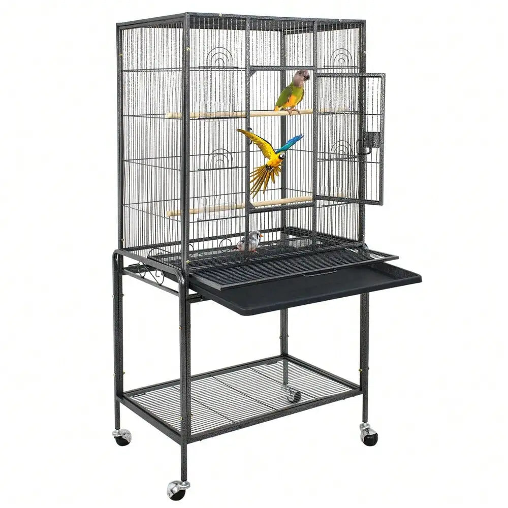 Durable Iron Play Top Bird Cage for Parrots and Finches