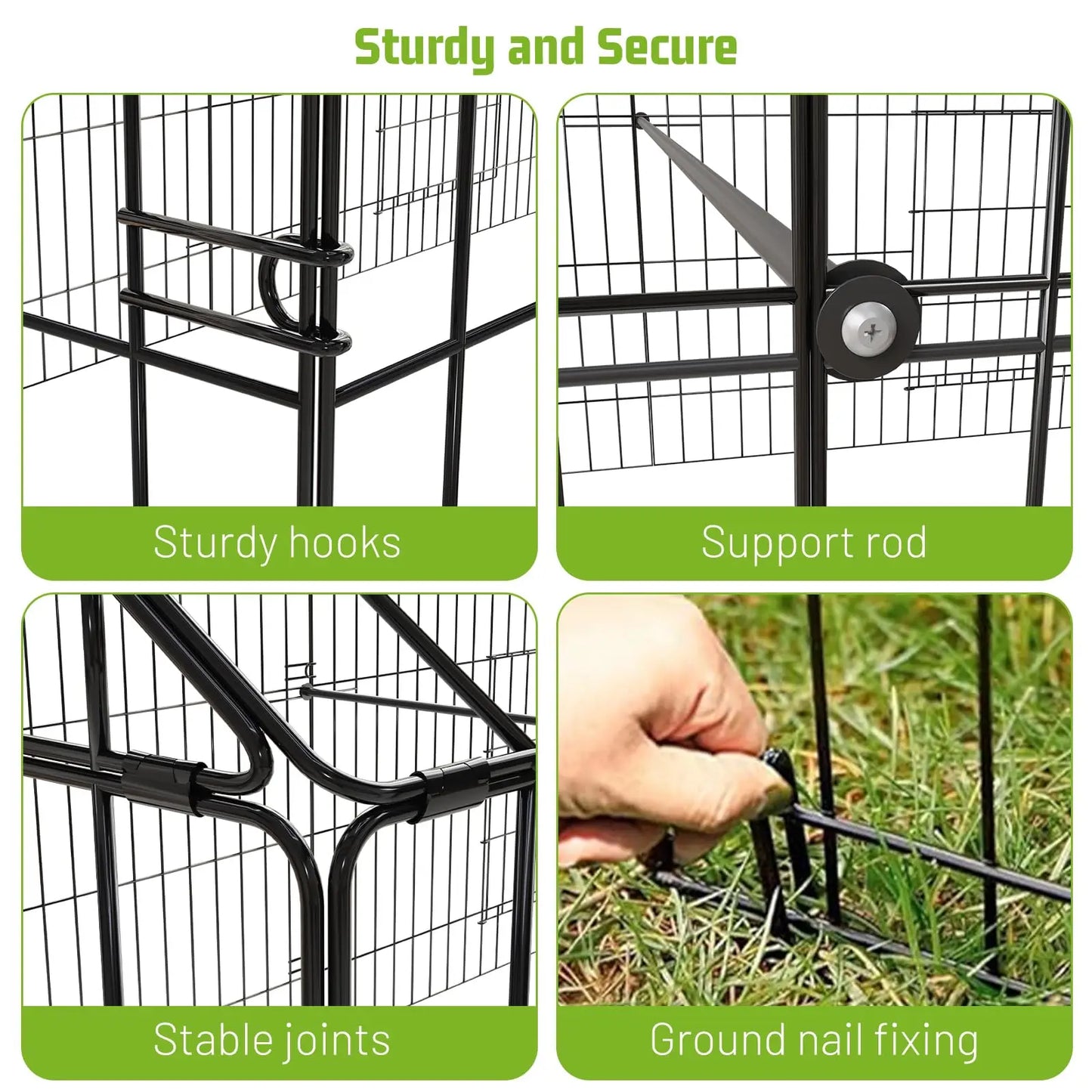 HiMISS Heavy Duty Chicken Run Coop With Waterproof UV Cover