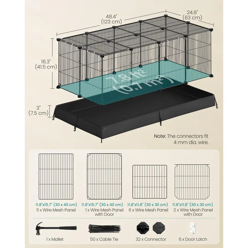 XMSJ Guinea Pig Cage and Playpen With Waterproof Mat