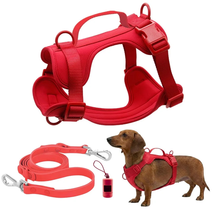 Adjustable Dog Harness with Lift Handle, Soft PVC Breathable Pet Vest S, Black