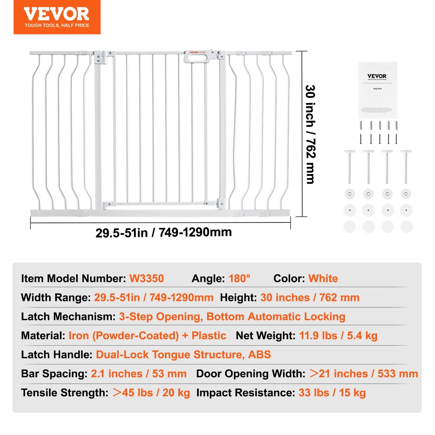 SucceBuy Baby Gate Pressure Mount Walk Through For Doorways