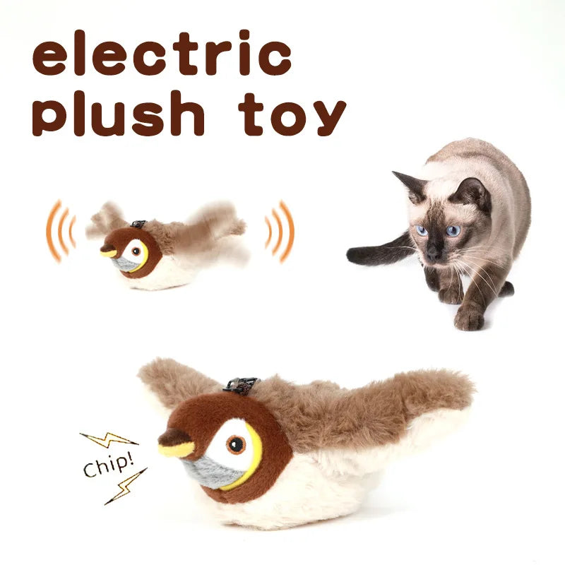 Interactive Touch Activated Flapping Bird Plush Pet Toy