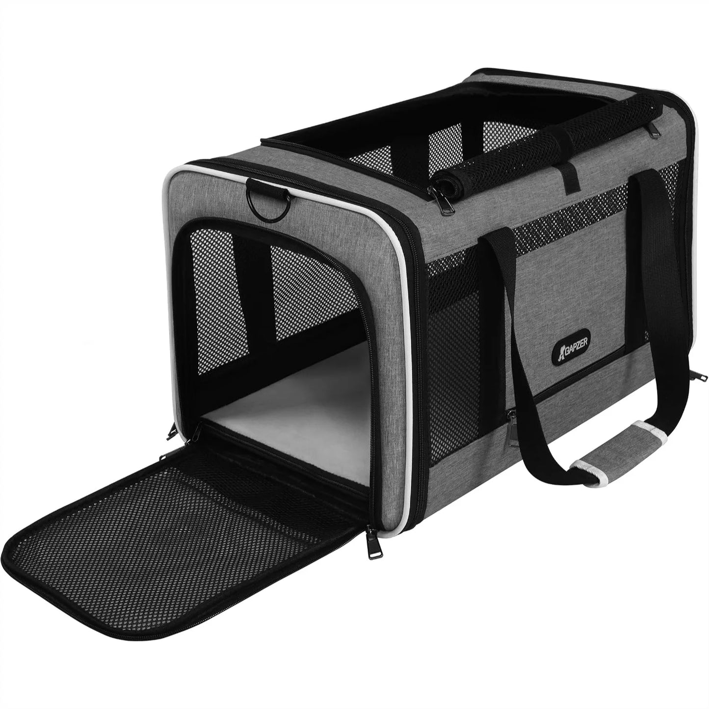 Soft Pet Carrier Bag 18x11x11 Top Load Travel Crate for Cats Dogs Puppies Under 25 lbs with Escape-Proof Zippers