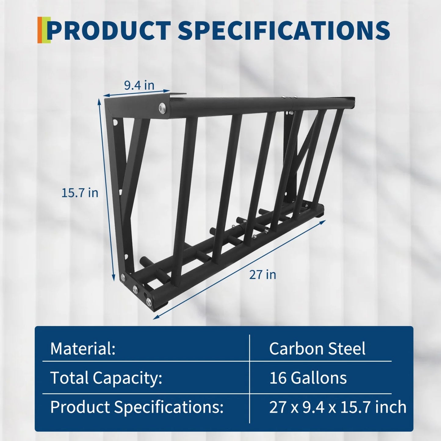 HiMISS Wall Mount Hay Feeder Rack Heavy Duty Carbon Steel