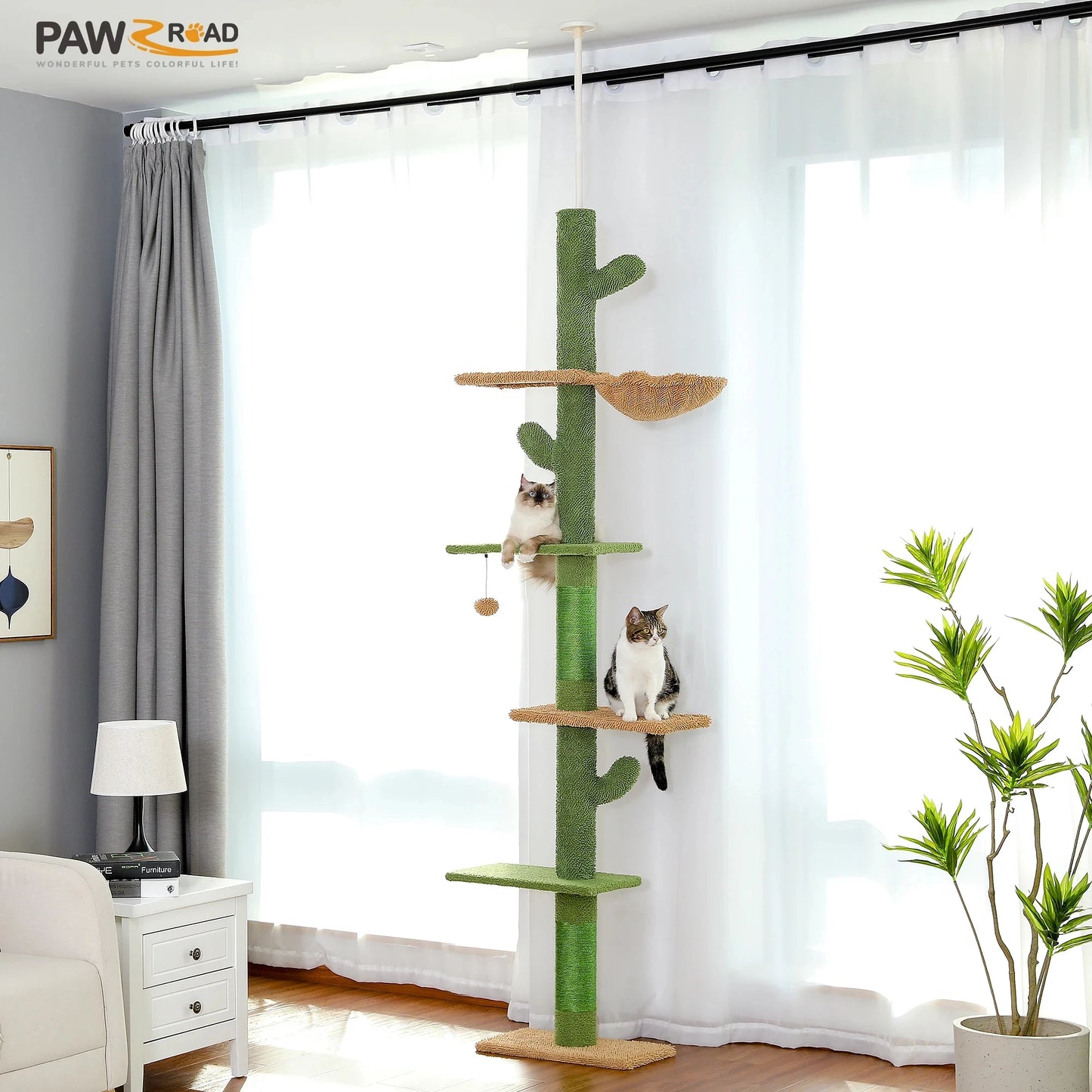 PAWZ Road 5Tier Cat Tree Floor To Ceiling Tower Indoor