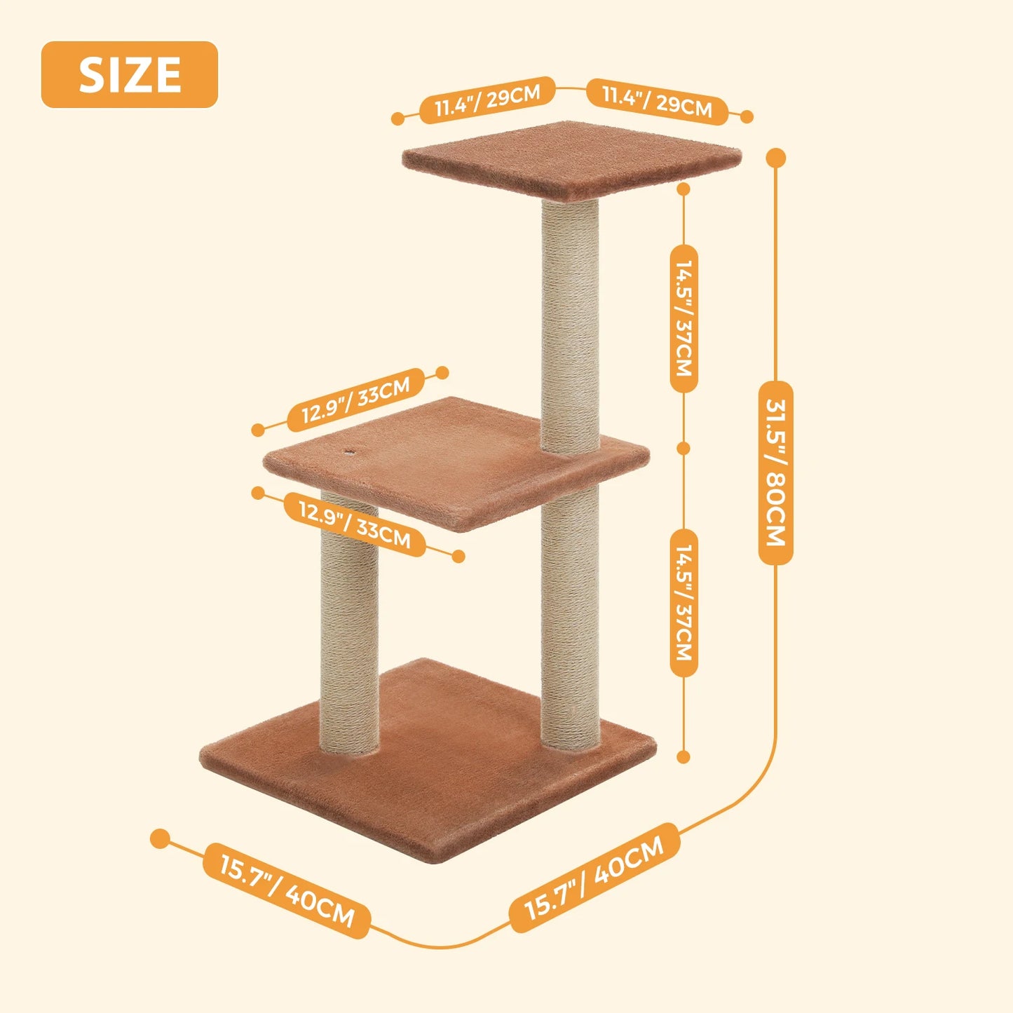 PAWZ Road Cat Tree Tower With Scratching Posts And Hammock
