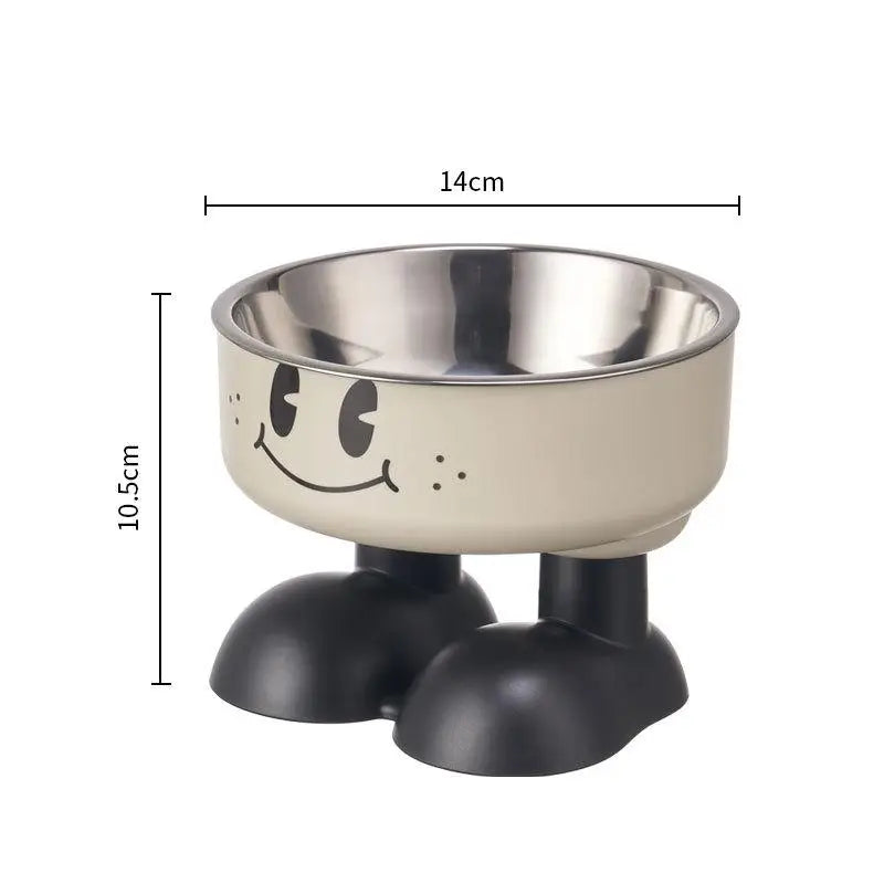 Pet Feeding Bowl Cat Dog Large Capacity Elevated Anti Choking Neck Protection Cartoon Stainless Steel Indoor Daily All Size Matching Stand