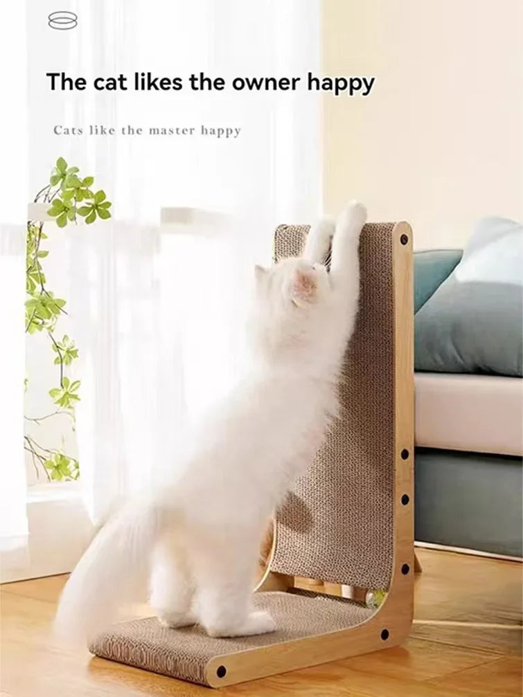 L Shaped Cat Scratching Post Indoor Safe Cardboard Pad