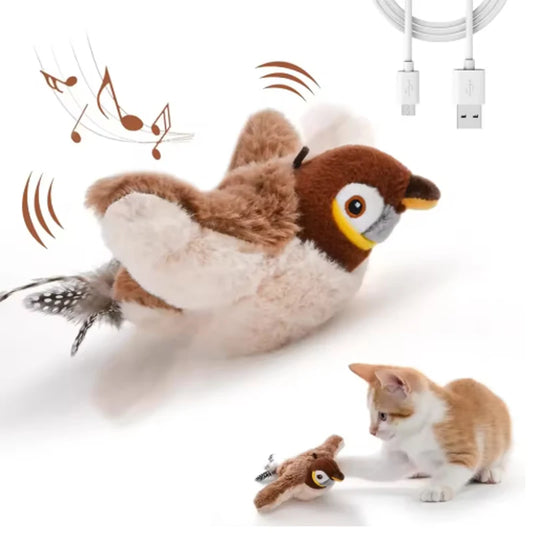 Interactive Touch Activated Flapping Bird Plush Pet Toy