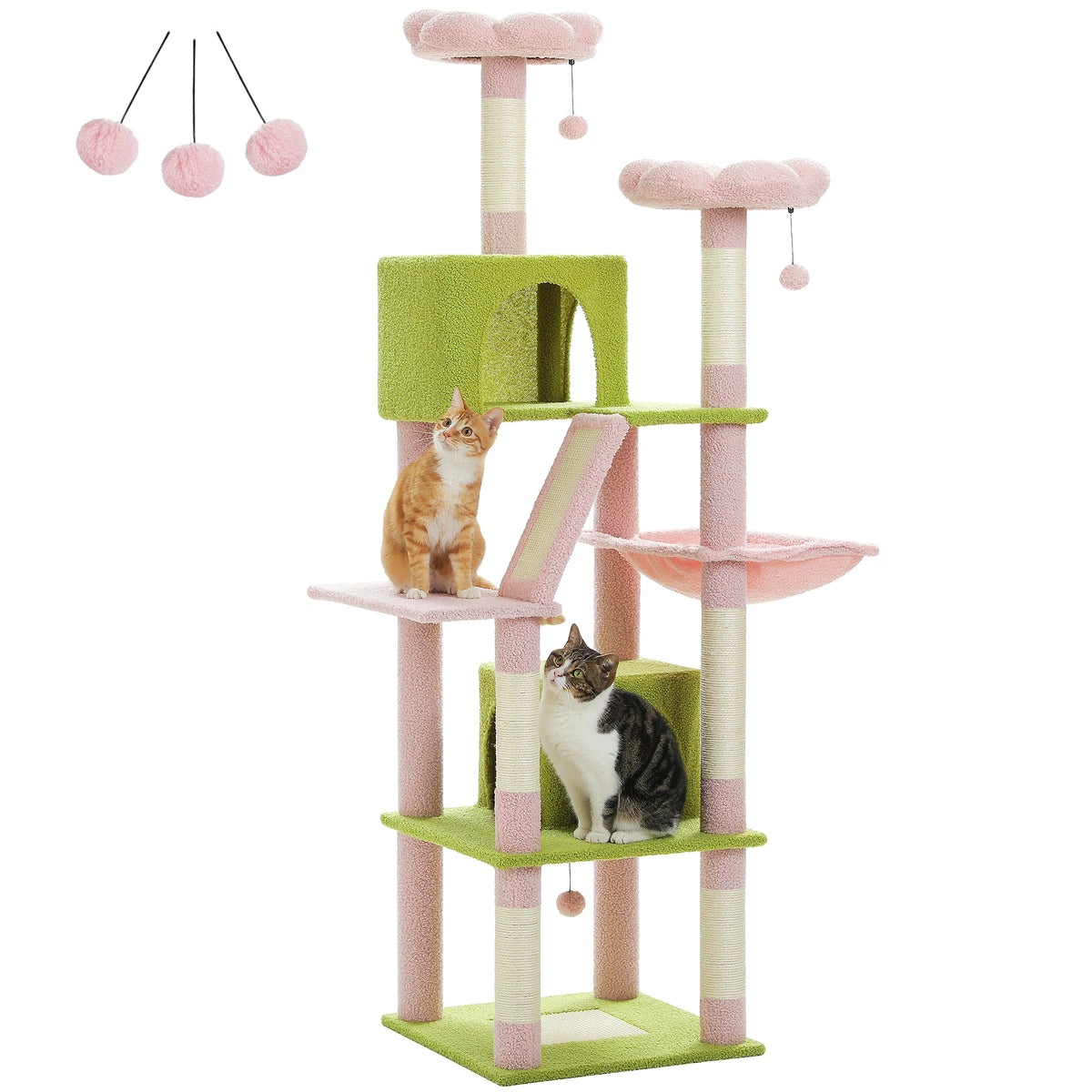 Pawz Road Large Multi-Level Plush Cat Tree With Scratching Posts