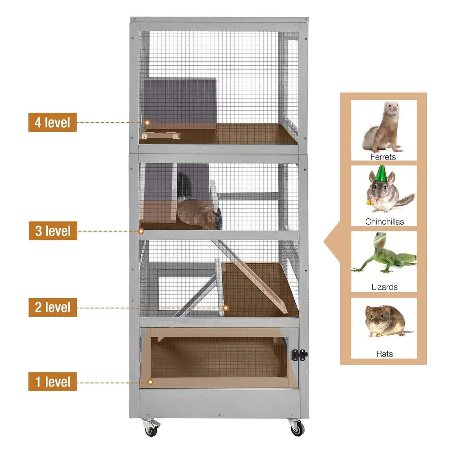 Critter Nation Ferret Cage for Small Pets Four Level Enclosure