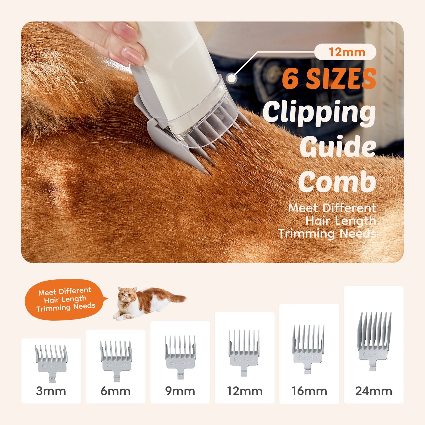 Cordless Low Noise Pet Grooming Vacuum Kit With Suction Modes
