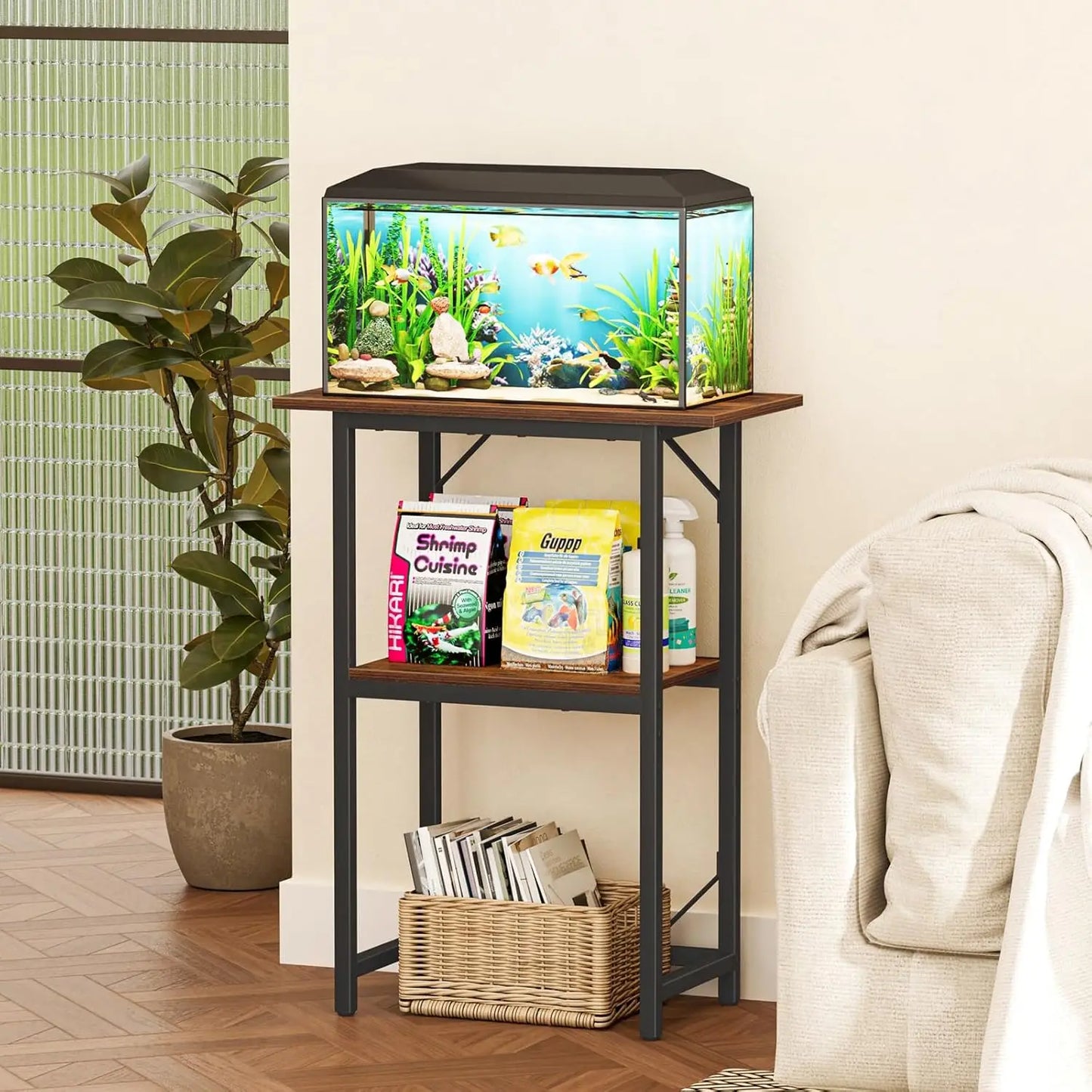 Heavy Duty 2-Tier Aquarium Stand For Freshwater Tanks