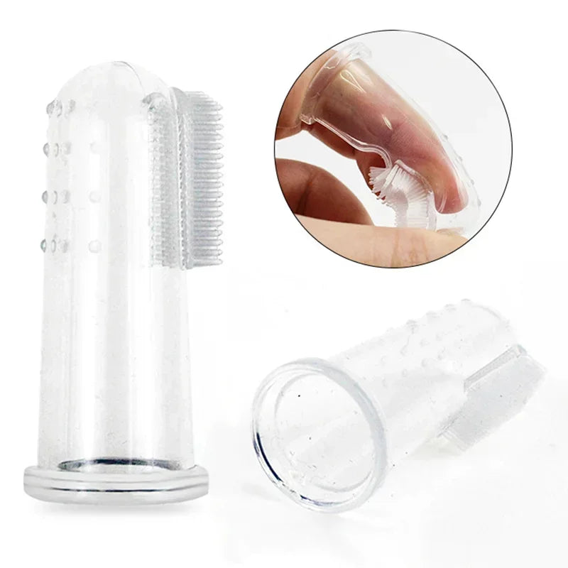 Pet Finger Toothbrush for Dogs and Cats Soft Silicagel Cleaning