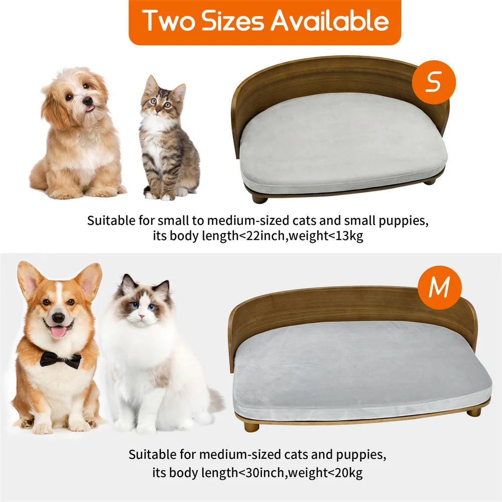 Borwart Elevated Wooden Pet Sofa Bed For Dogs And Cats