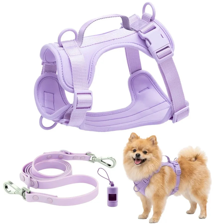 Adjustable Dog Harness with Lift Handle, Soft PVC Breathable Pet Vest S, Black