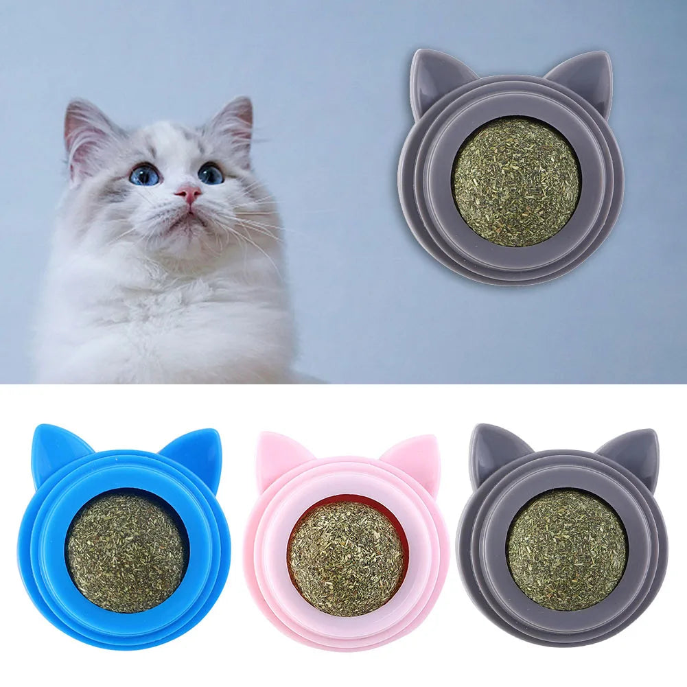 Shunmaii Rotatable Cat Cleaning Toy Catnip Wall Balls for Cats