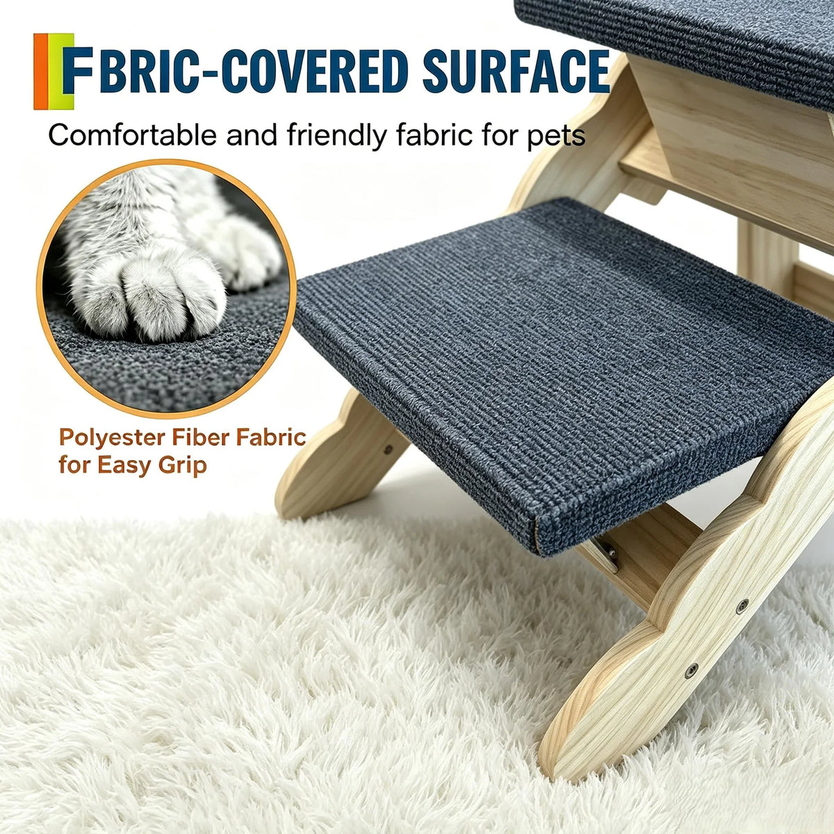 DishyKooker Wooden Pet Stairs And Portable Dog Ramp