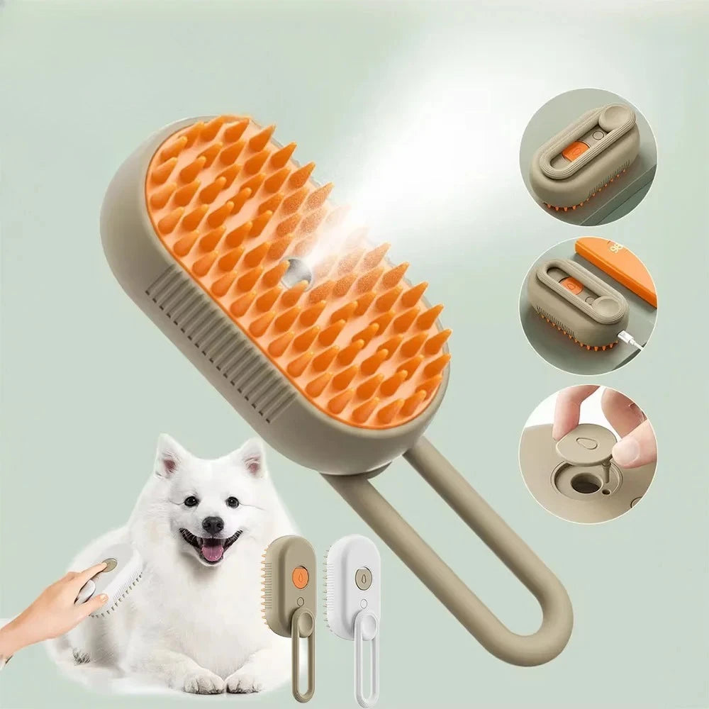 Novelty Moon 3-in-1 Electric Pet Grooming Brush Deshedding Tool