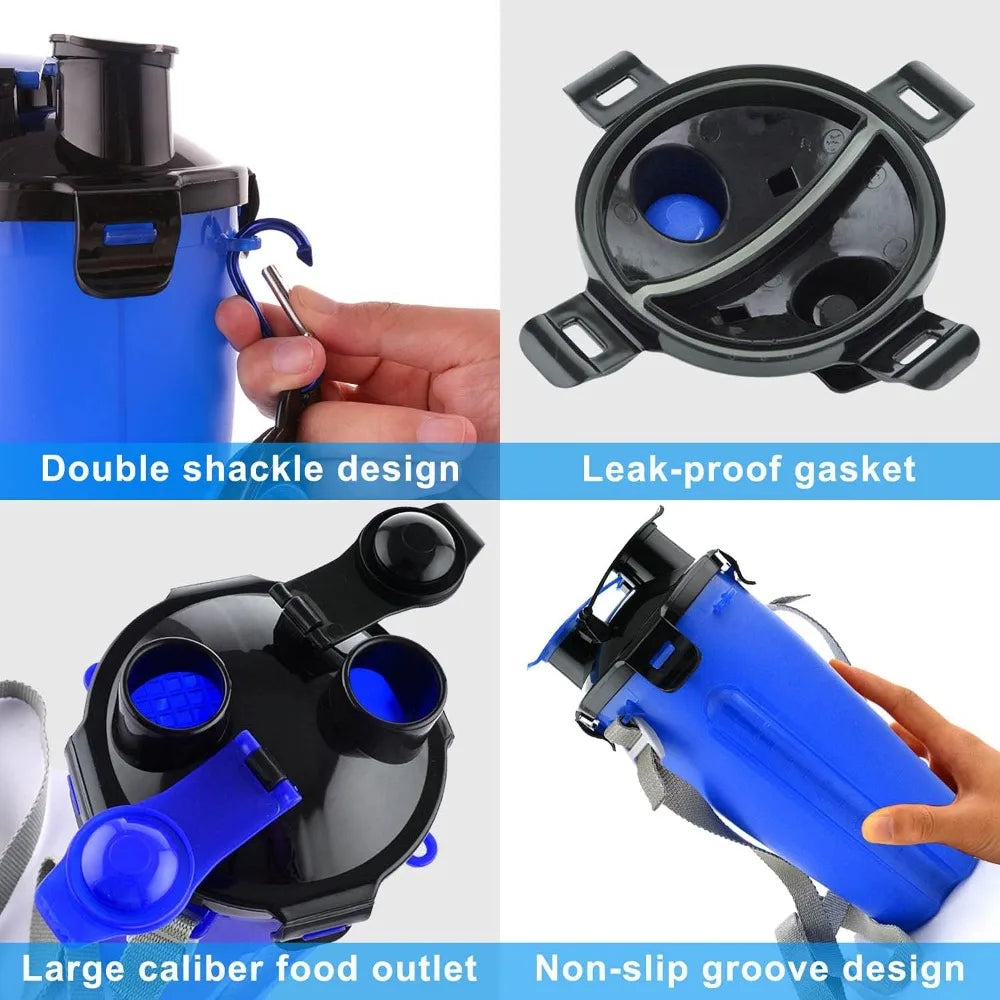 2-In-1 Dog Travel Water Bottle With Collapsible Bowls For Outdoor Activities