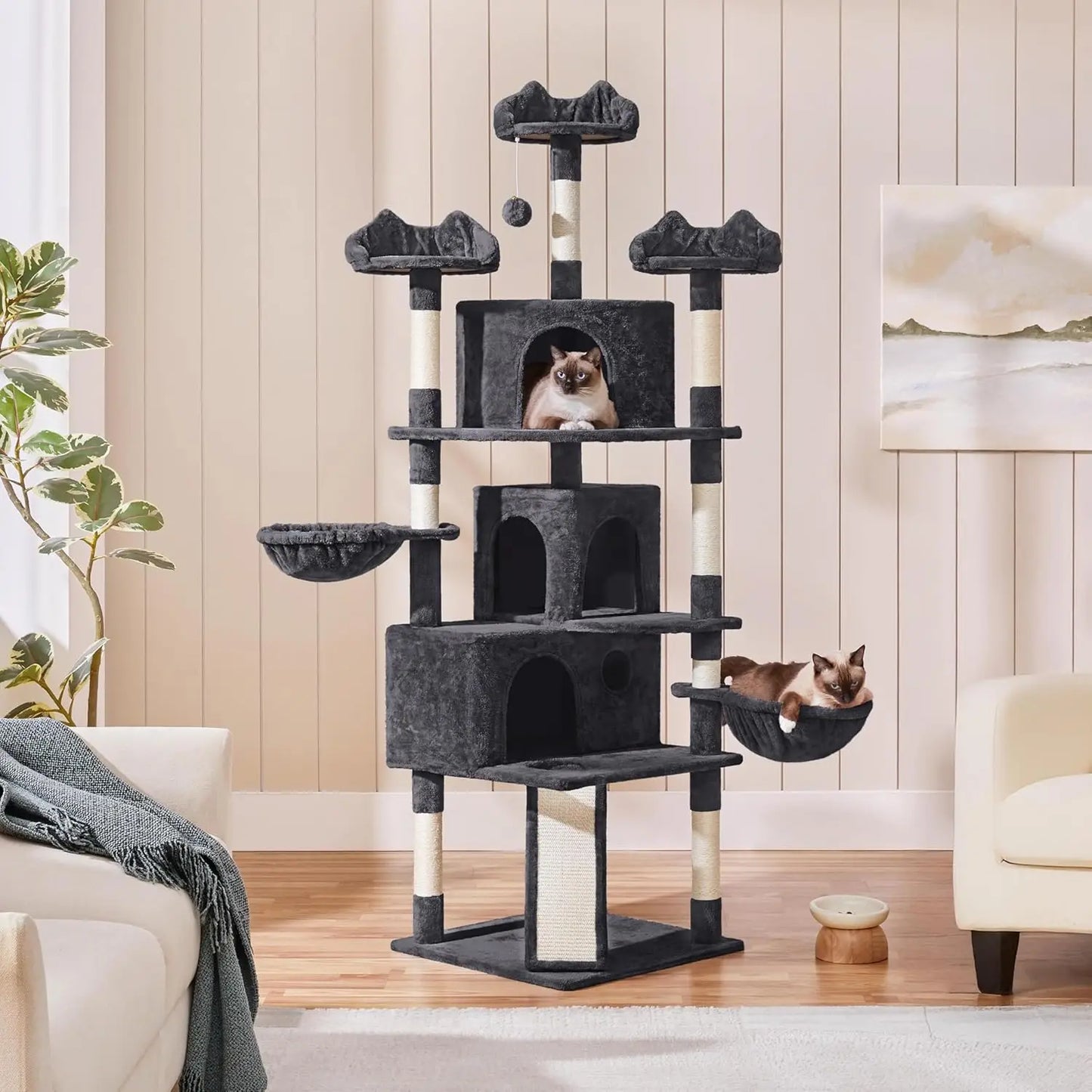Cat Tree With Condos Sisal Posts Plush Perches Ladder