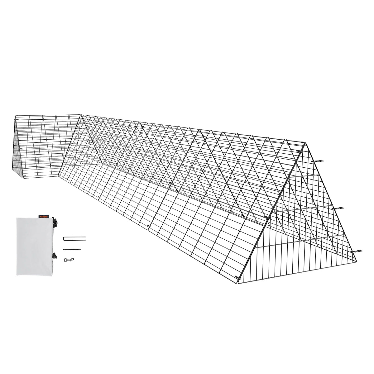 SucceBuy Portable Iron Chicken Tunnels For Outdoor Yard Use With Corner Frames