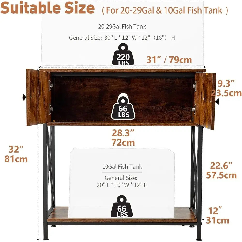 Aquarium Stand With Cabinet For Home Or Office Use