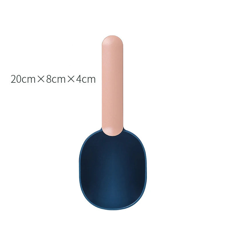 Multifunctional Dog Food Cat Food Shovel Spoon Feeding Spoon Sealed Bag Clip Creative Measuring Cup Curved Design Easy To Clean