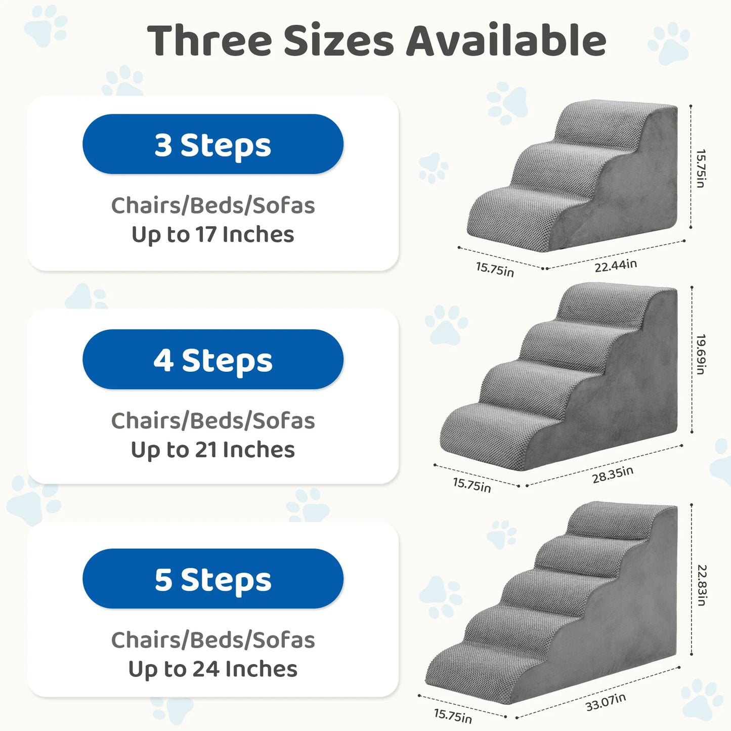 Curved High Density Foam Dog Steps Ramp Indoor Non Slip
