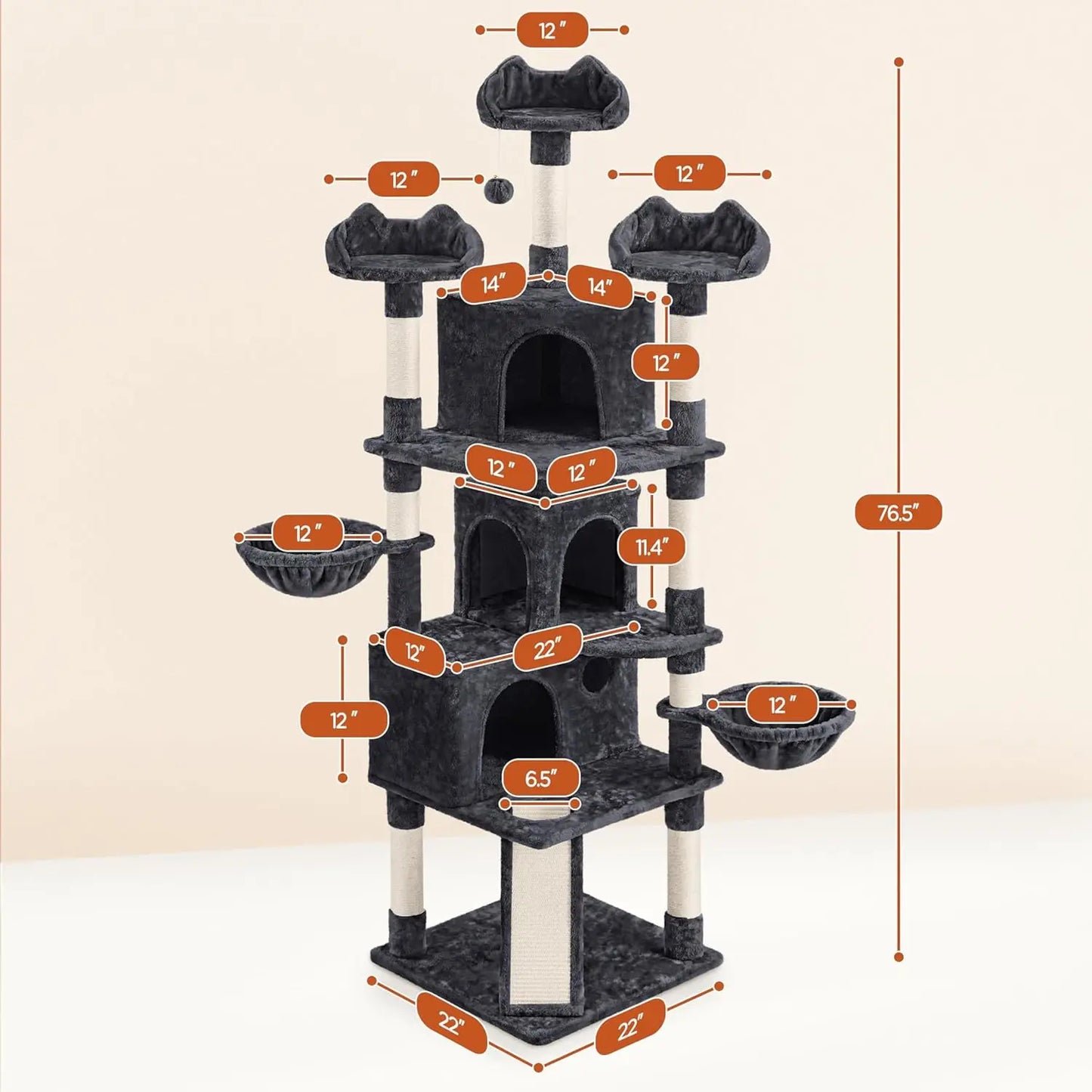 Cat Tree With Condos Sisal Posts Plush Perches Ladder