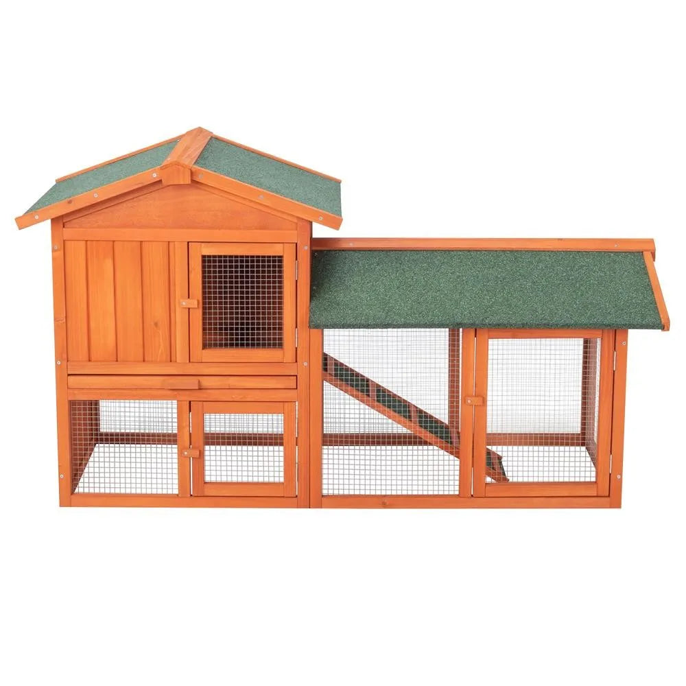 Wooden Chicken Coop Hen House Rabbit Hutch With Waterproof Roof