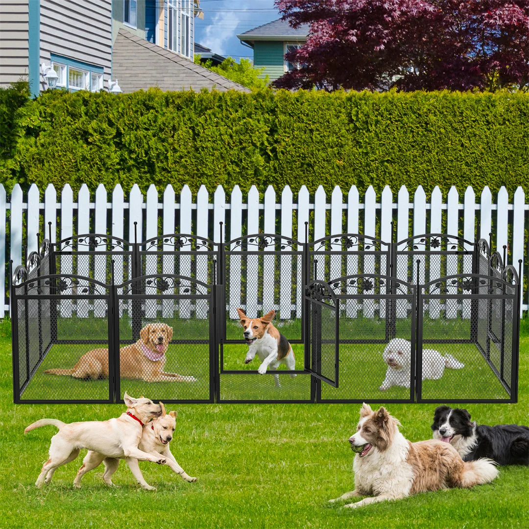 BINGOPAW 8 Panel Heavy Duty Dog Playpen With Waterproof Pad