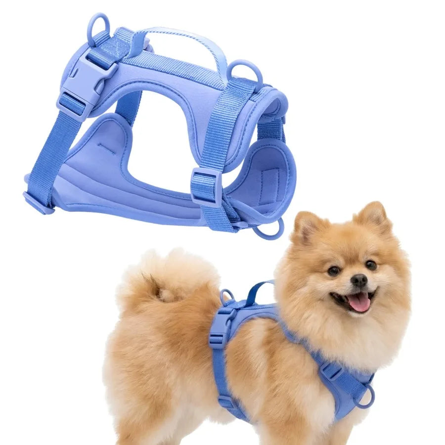 Adjustable Dog Harness with Lift Handle, Soft PVC Breathable Pet Vest S, Black
