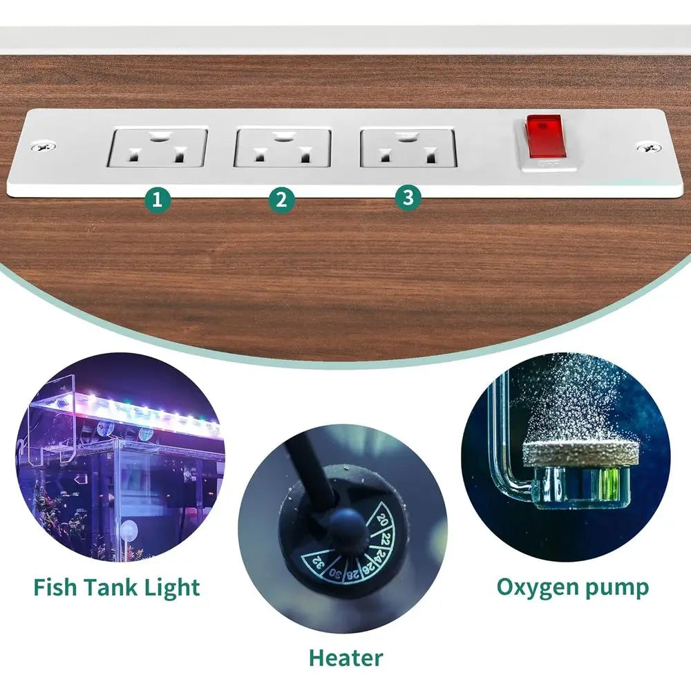 Heavy Duty Tank Stand With Power Outlet For Aquariums And Terrariums