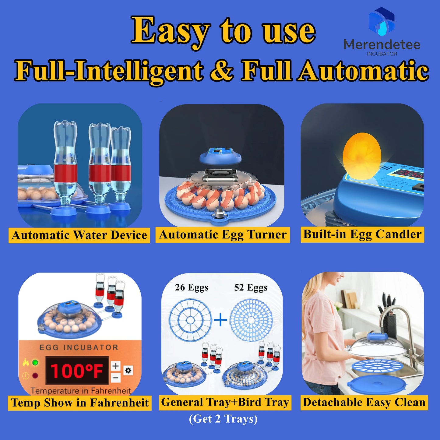 Automatic Egg Incubator With Watering System And 360 Degree View